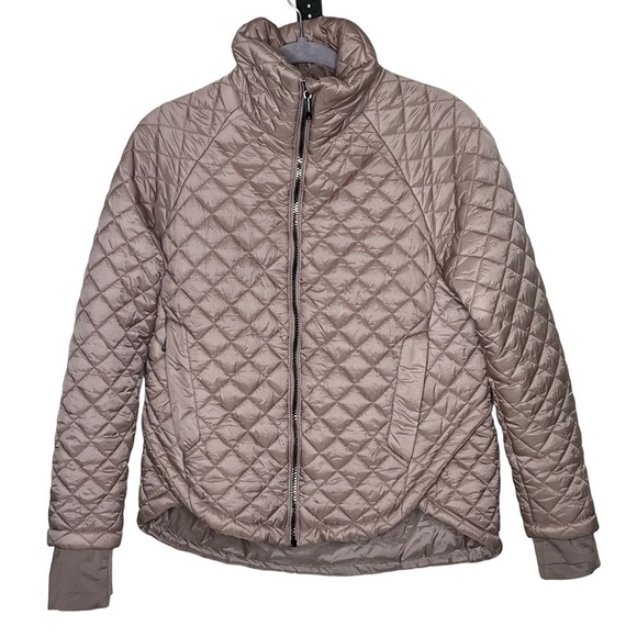 BCBGMAXAZRIA Feather Free Eco Friendly Fill Dusty Rose Jacket Sz Small - Picture 1 of 10